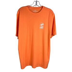 Vineyard Vines T-Shirt Mens M Bright Orange Sailing Logo Short Sleeve Summer